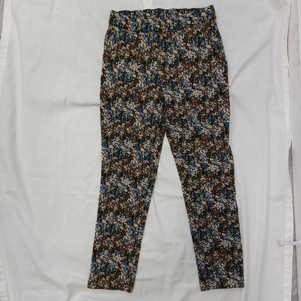 Jules & Leopold S Floral Print Multi-color Straight Leg Pants with Side Pockets